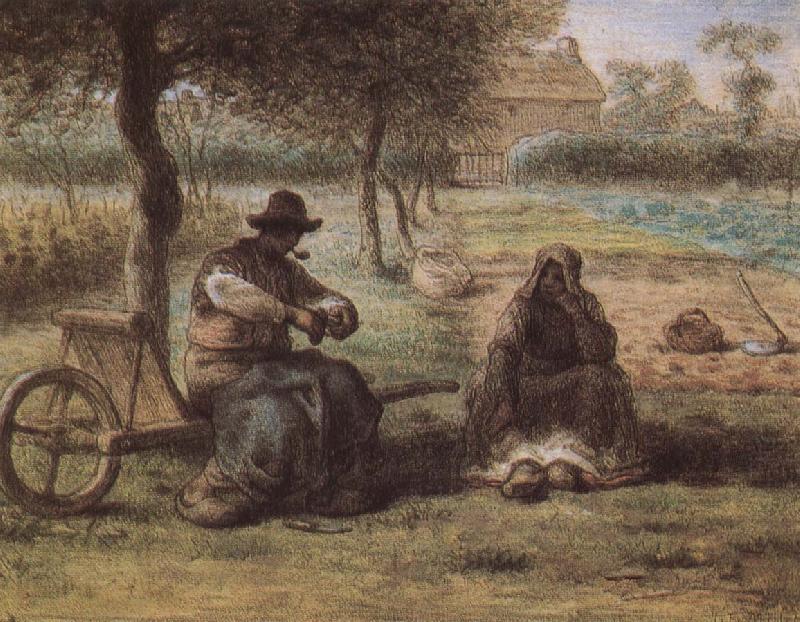 Jean Francois Millet The smoking have a break china oil painting image